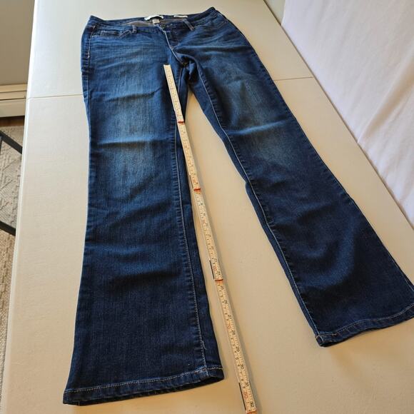 Vintage America Blues Boho Bootcut Women's 8 Blue Dark Wash Embroidered Pockets - Picture 15 of 16